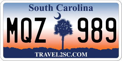 SC license plate MQZ989