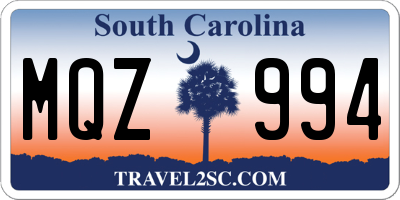 SC license plate MQZ994