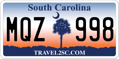 SC license plate MQZ998