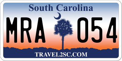 SC license plate MRA054