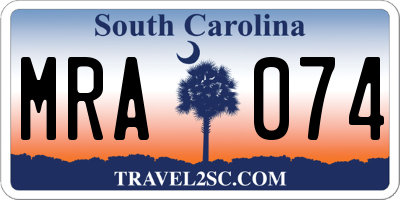 SC license plate MRA074