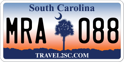 SC license plate MRA088