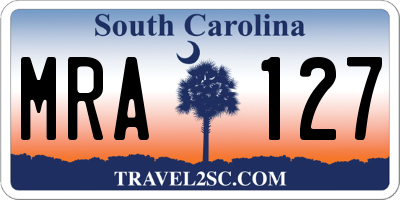 SC license plate MRA127