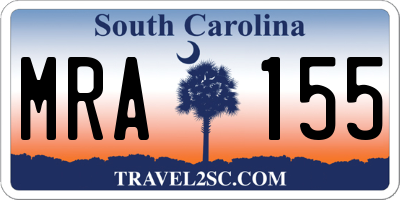 SC license plate MRA155