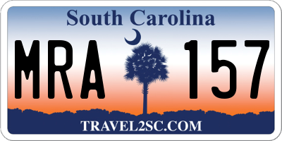 SC license plate MRA157