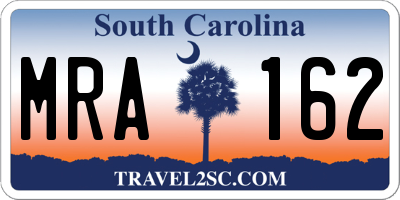 SC license plate MRA162