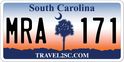 SC license plate MRA171