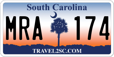 SC license plate MRA174