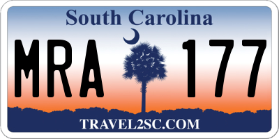 SC license plate MRA177