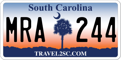 SC license plate MRA244