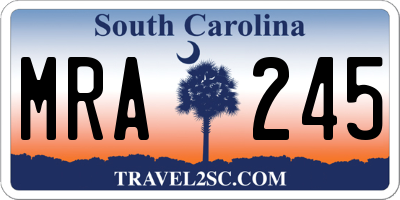 SC license plate MRA245