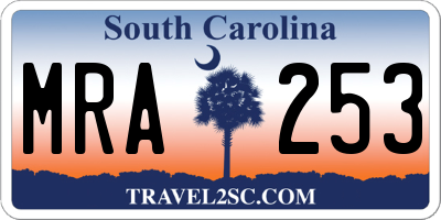 SC license plate MRA253