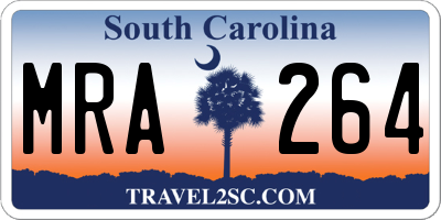 SC license plate MRA264