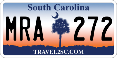 SC license plate MRA272