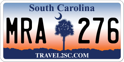 SC license plate MRA276
