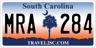 SC license plate MRA284