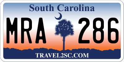 SC license plate MRA286