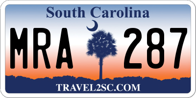 SC license plate MRA287