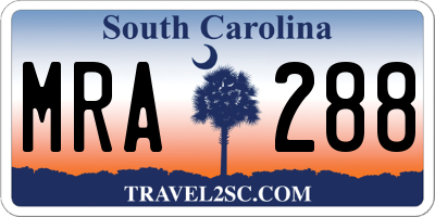 SC license plate MRA288