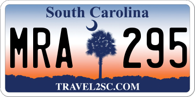 SC license plate MRA295