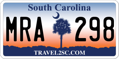 SC license plate MRA298