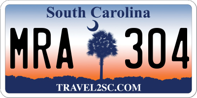 SC license plate MRA304