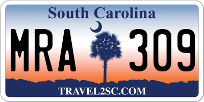 SC license plate MRA309
