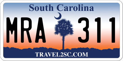 SC license plate MRA311