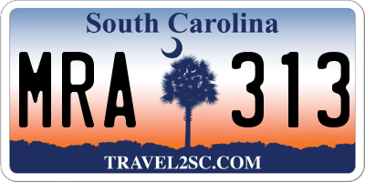SC license plate MRA313