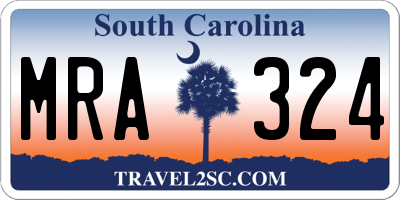 SC license plate MRA324
