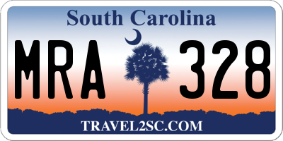 SC license plate MRA328