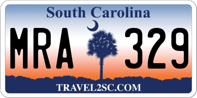 SC license plate MRA329