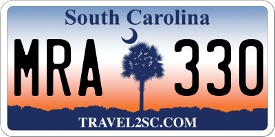 SC license plate MRA330