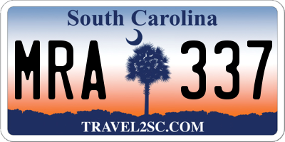 SC license plate MRA337