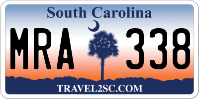 SC license plate MRA338