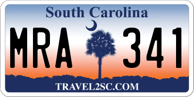 SC license plate MRA341
