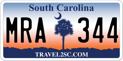 SC license plate MRA344