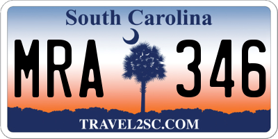 SC license plate MRA346