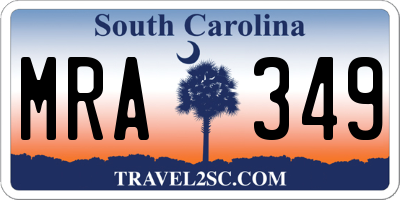 SC license plate MRA349