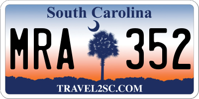 SC license plate MRA352