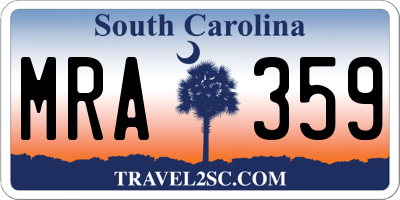 SC license plate MRA359