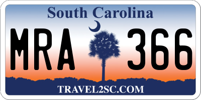 SC license plate MRA366