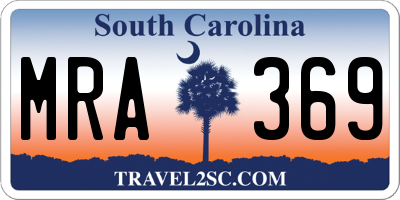 SC license plate MRA369