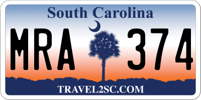 SC license plate MRA374