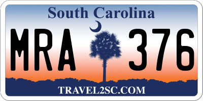 SC license plate MRA376