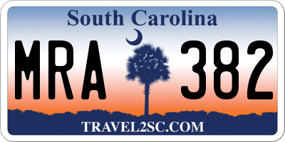 SC license plate MRA382