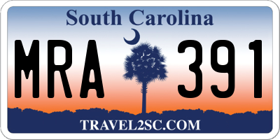 SC license plate MRA391