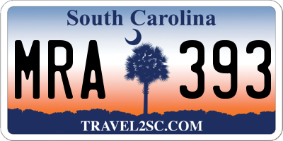 SC license plate MRA393