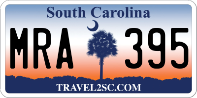 SC license plate MRA395