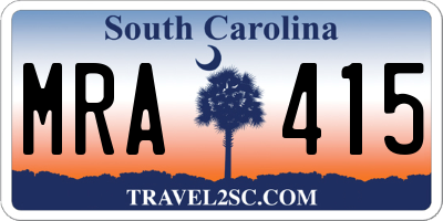 SC license plate MRA415